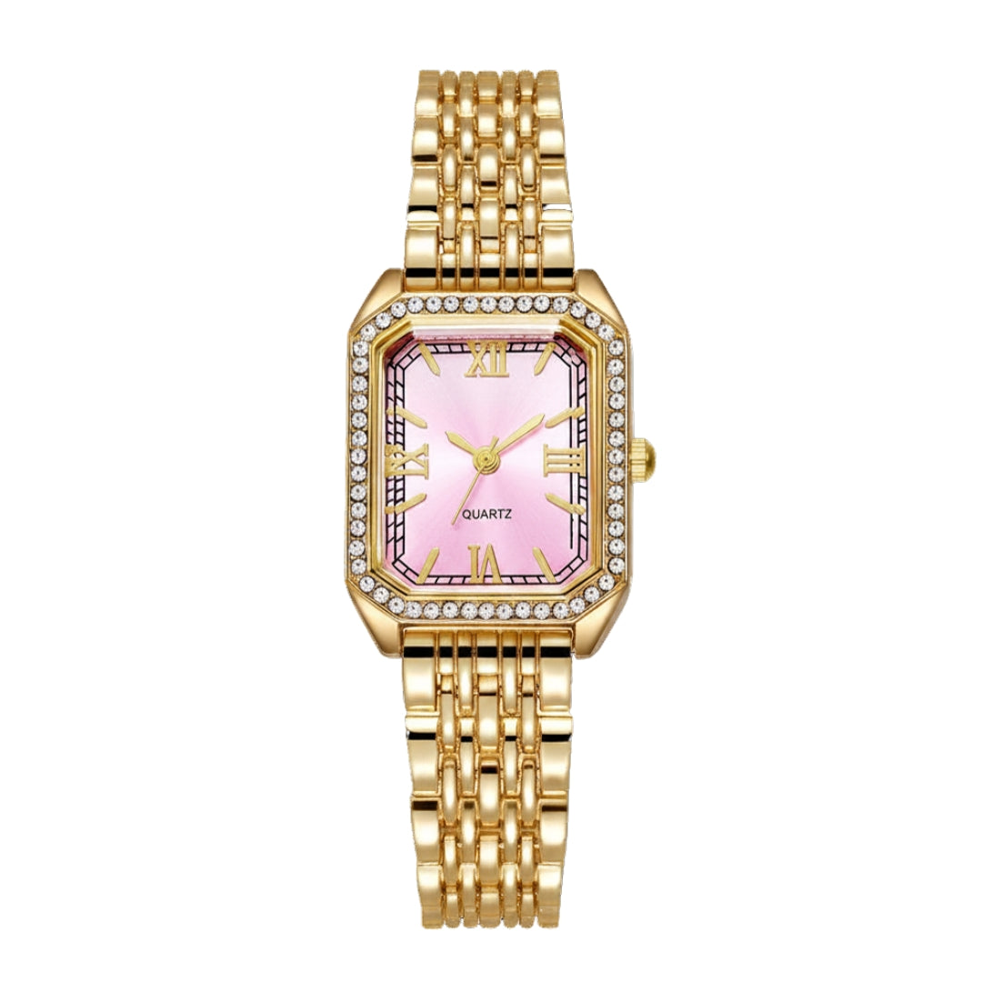 Aven Horloge - Goud / Roze
