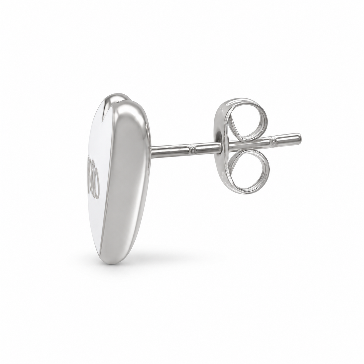 Heart Earrings - Silver/White