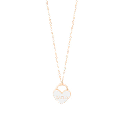 Heart Necklace - Rose Gold/Purple