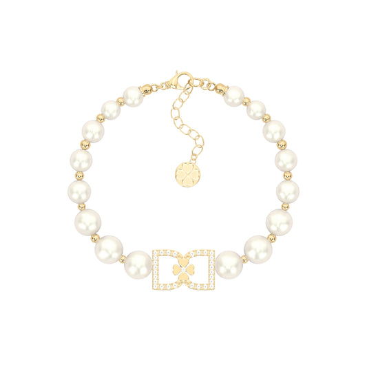 DD Perlenarmband Diamanten - Gold