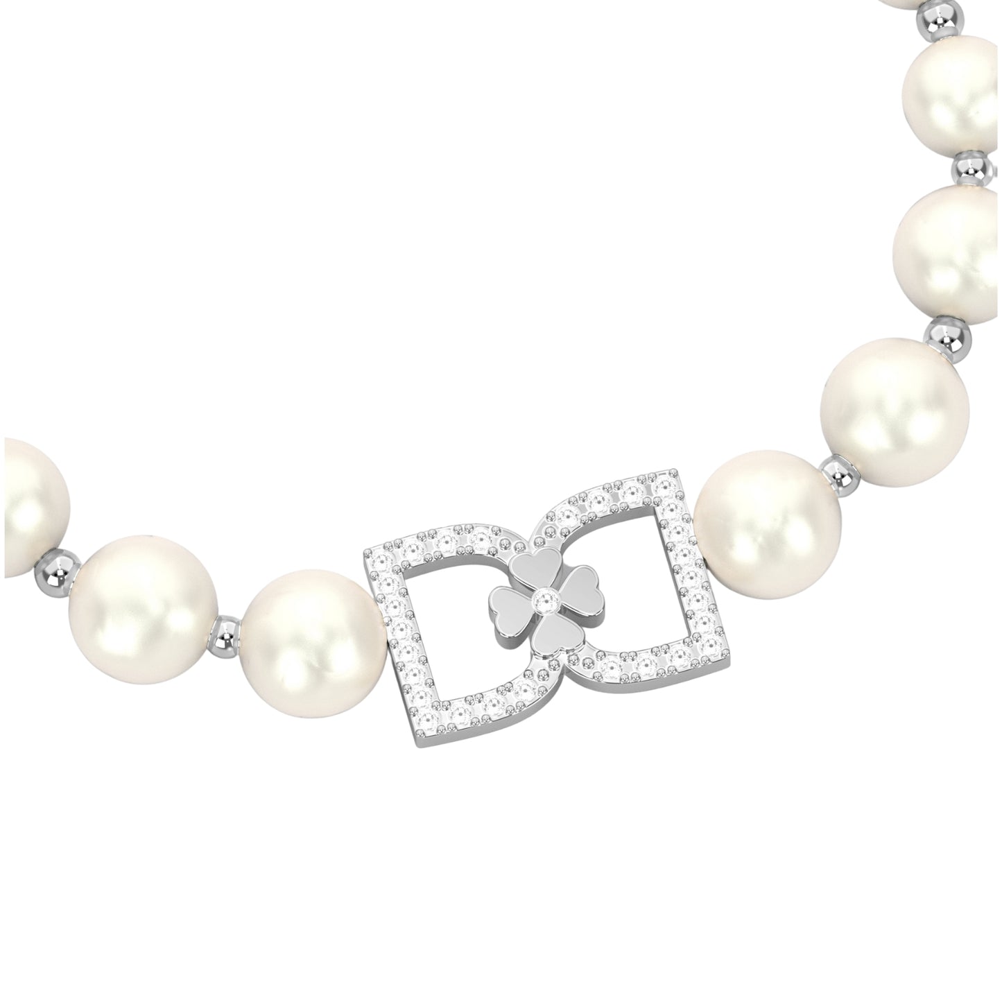 DD Pearl Bracelet Diamonds - Silver