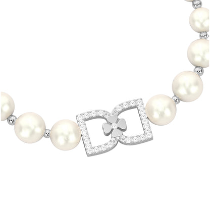 DD Pearl Bracelet Diamonds - Silver