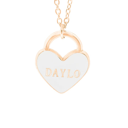 Heart Necklace - Rose Gold/Purple