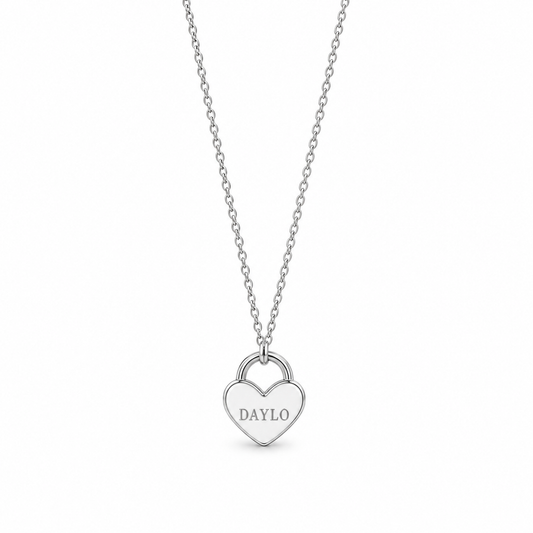 Heart Necklace - Silver/White