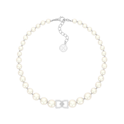 DD Pärlhalsband Diamanter - Silver