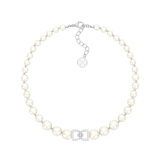 DD Perlen Choker Diamanten - Silber