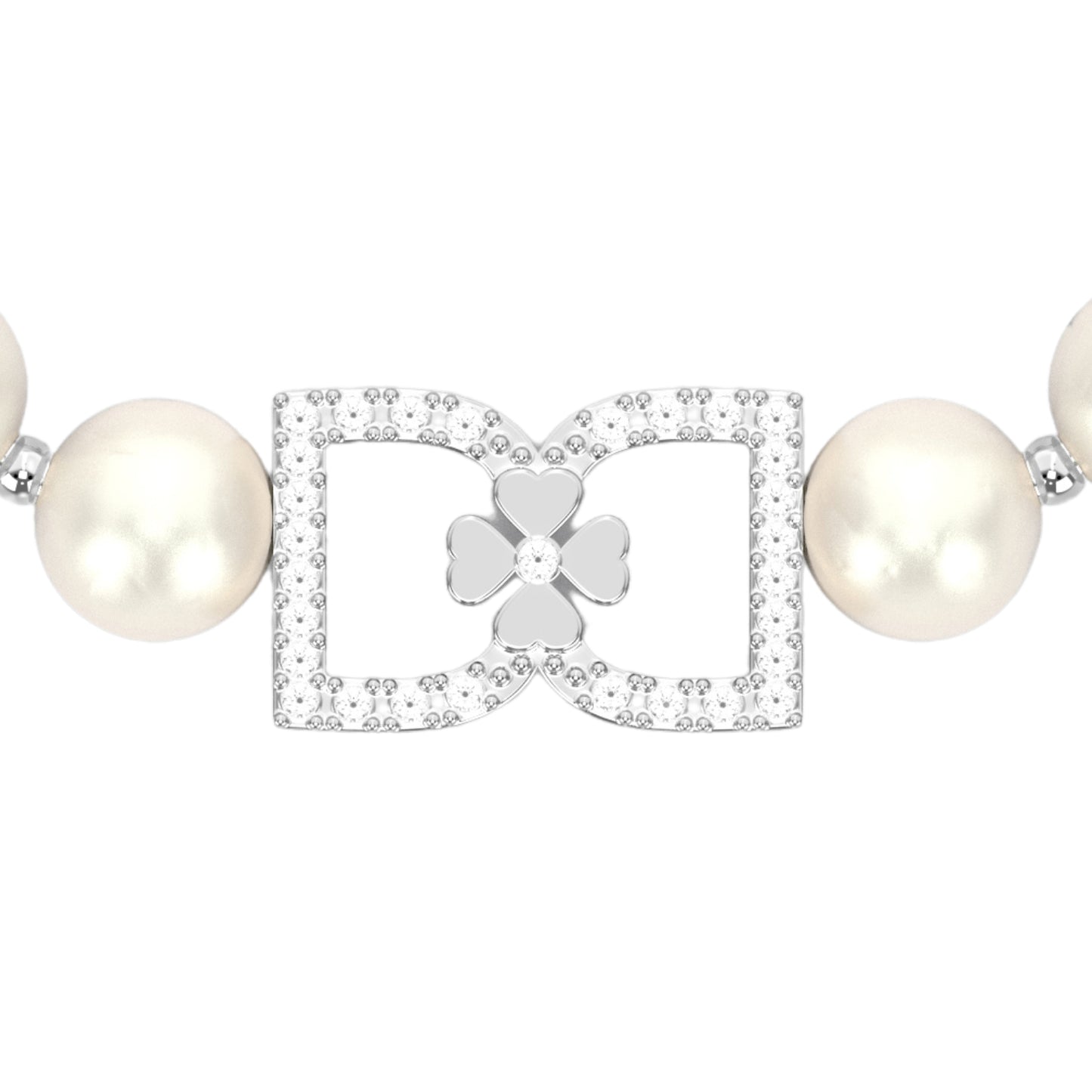 DD Pearl Bracelet Diamonds - Silver