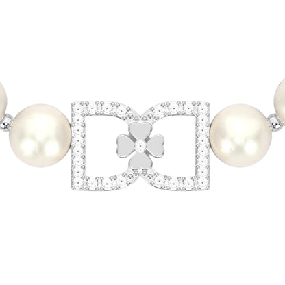 DD Pearl Bracelet Diamonds - Silver
