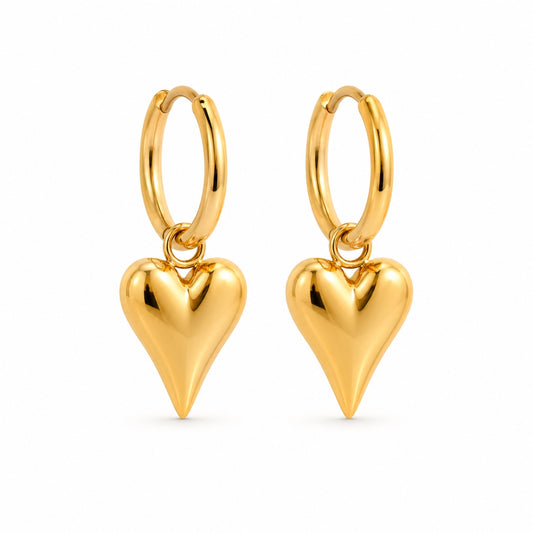 Alva Heart Earrings Petit - Gold