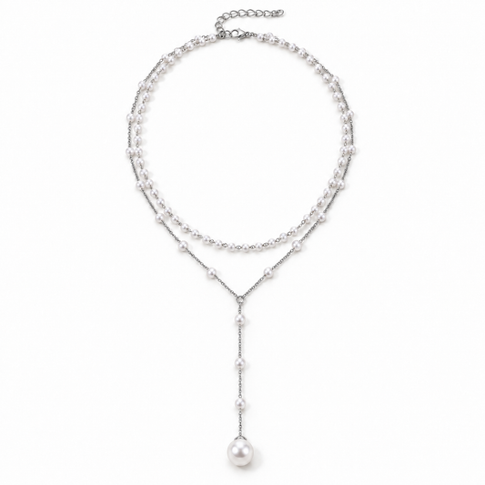 Seraphina Pearl Necklace – Silver