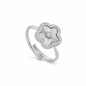 Evelia Bloom Diamond Ring - Silver