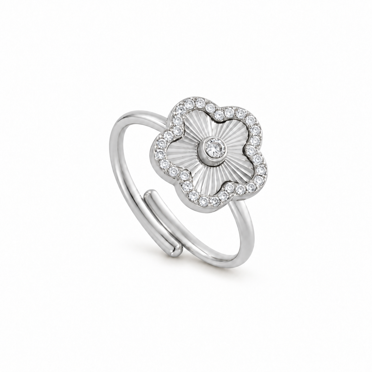 Evelia Bloom Diamond Ring - Silver