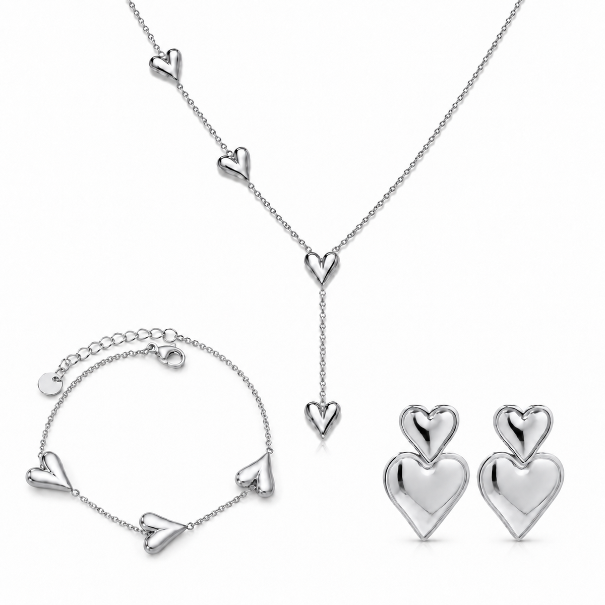 Alva Heart Set – Silver