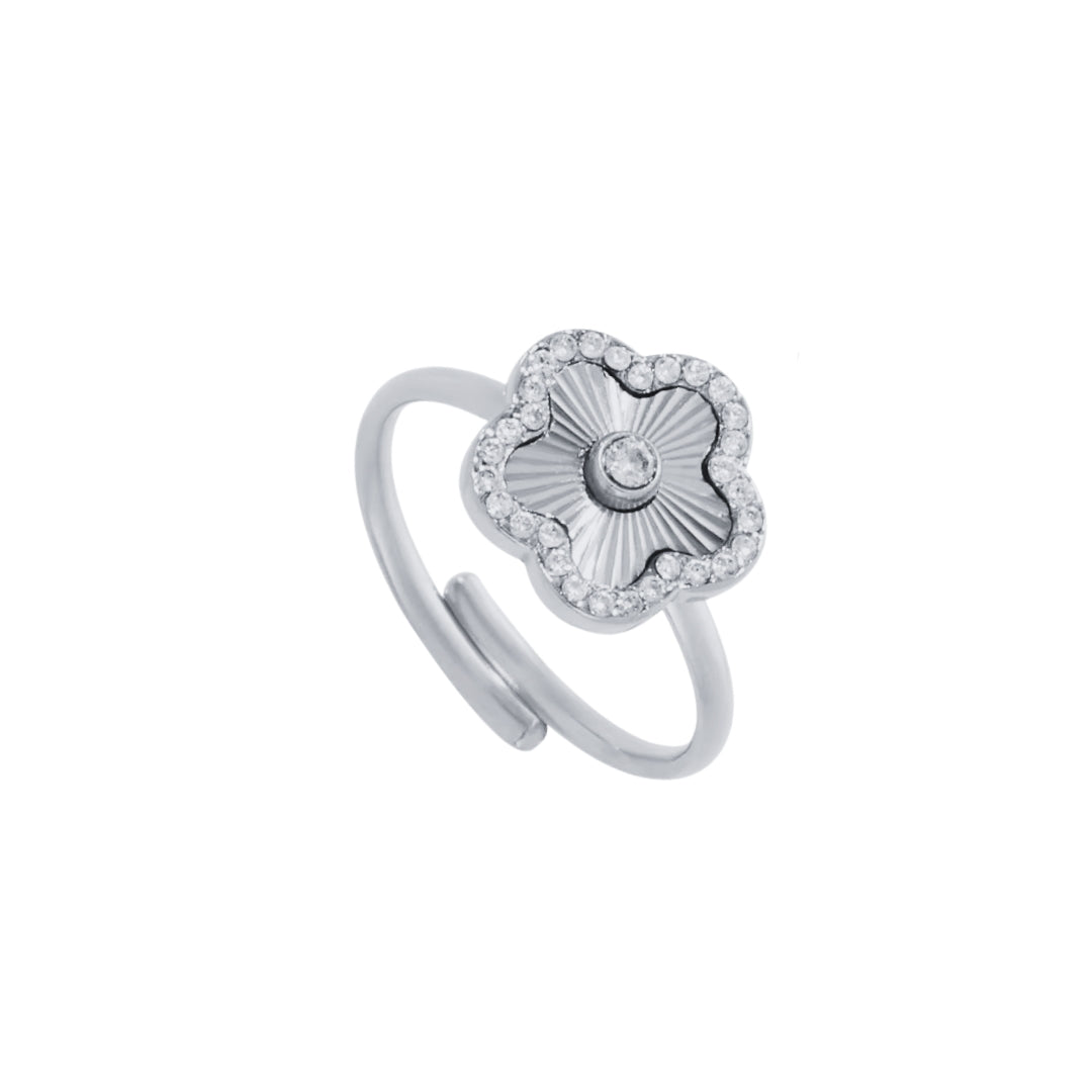 Evelia Bloom Diamanten Ring - Zilver