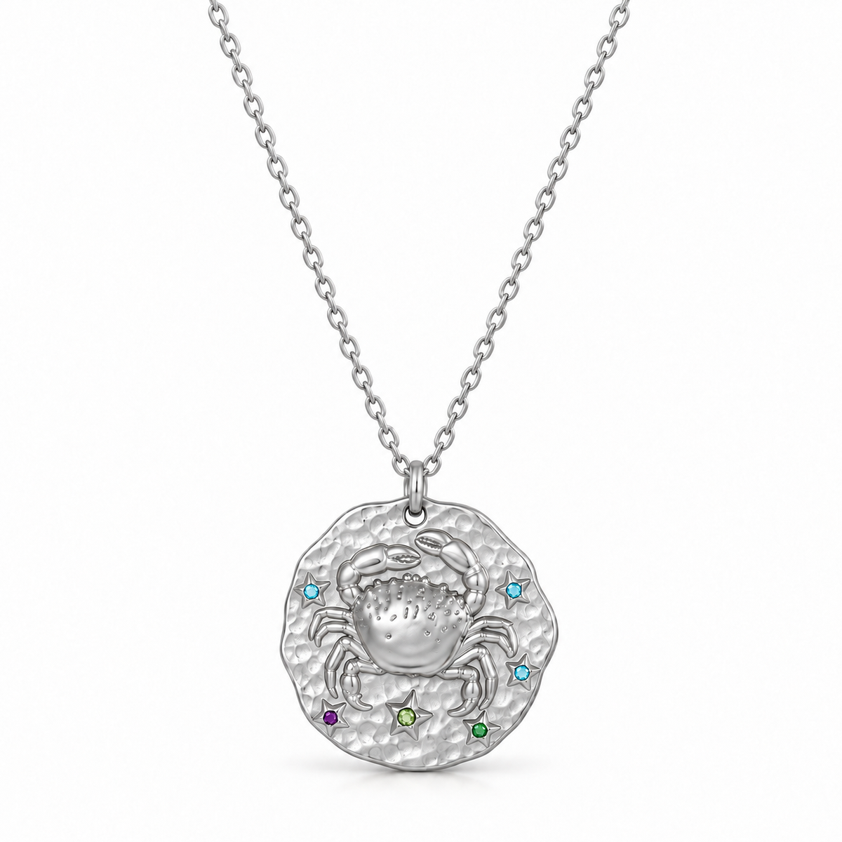 Celestia Zodiac Necklace - Silver / Cancer