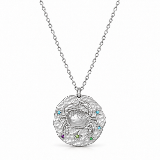 Celestia Zodiac Necklace - Silver / Cancer