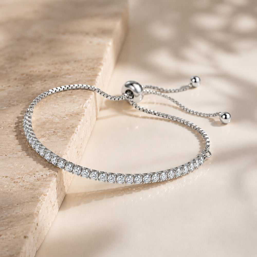 Tennis Bracelet Diamonds - Silver