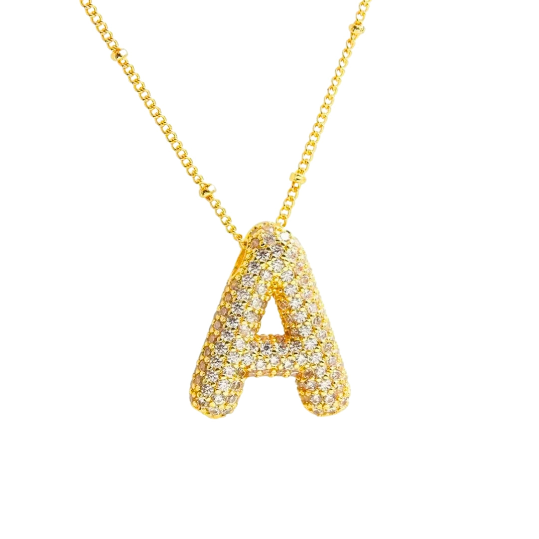 Massive Buchstaben Halskette - Gold