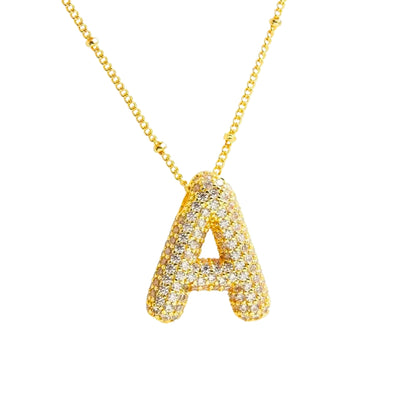 Massive Buchstaben Halskette - Gold