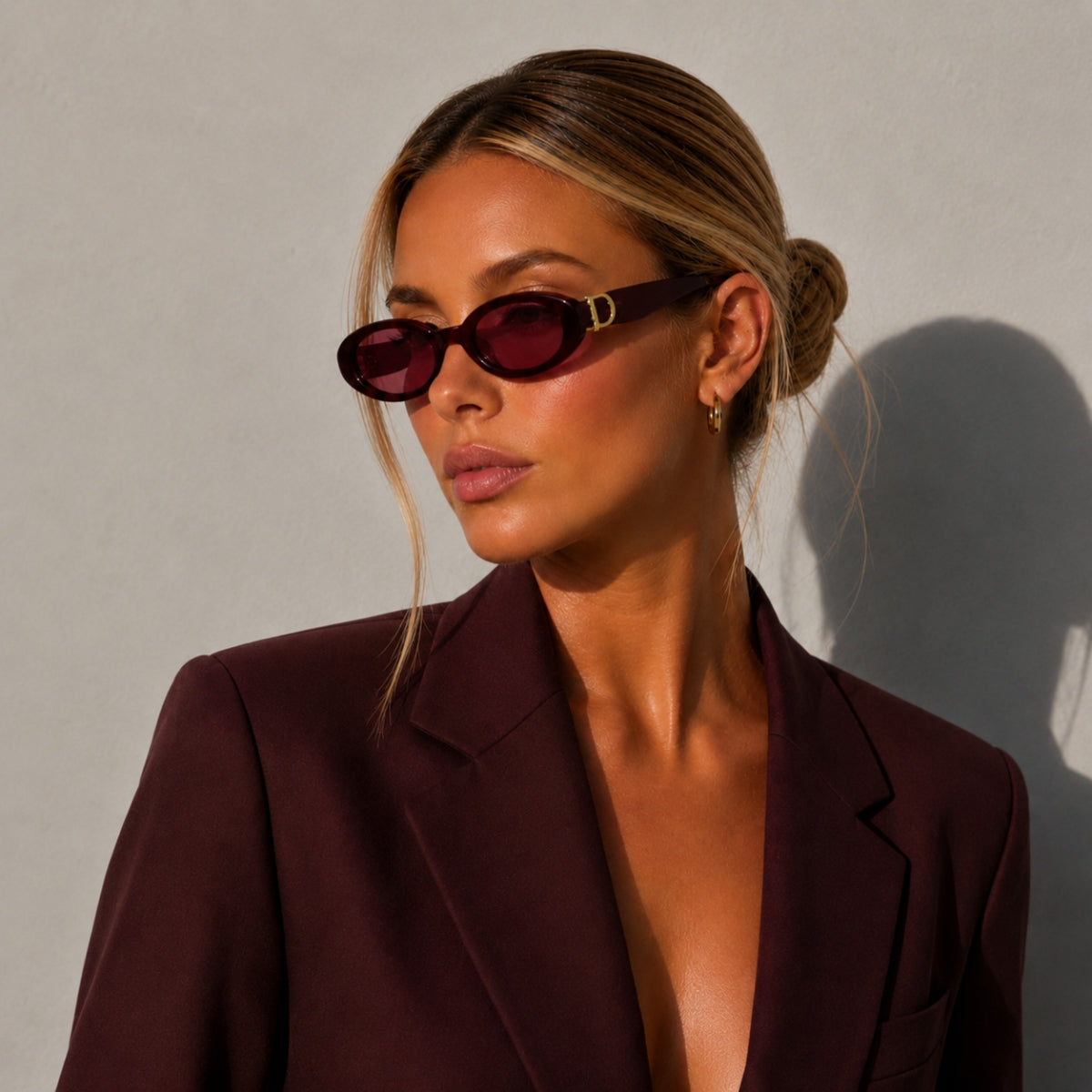 DD Sonnenbrille Oval - Rotwein Rot