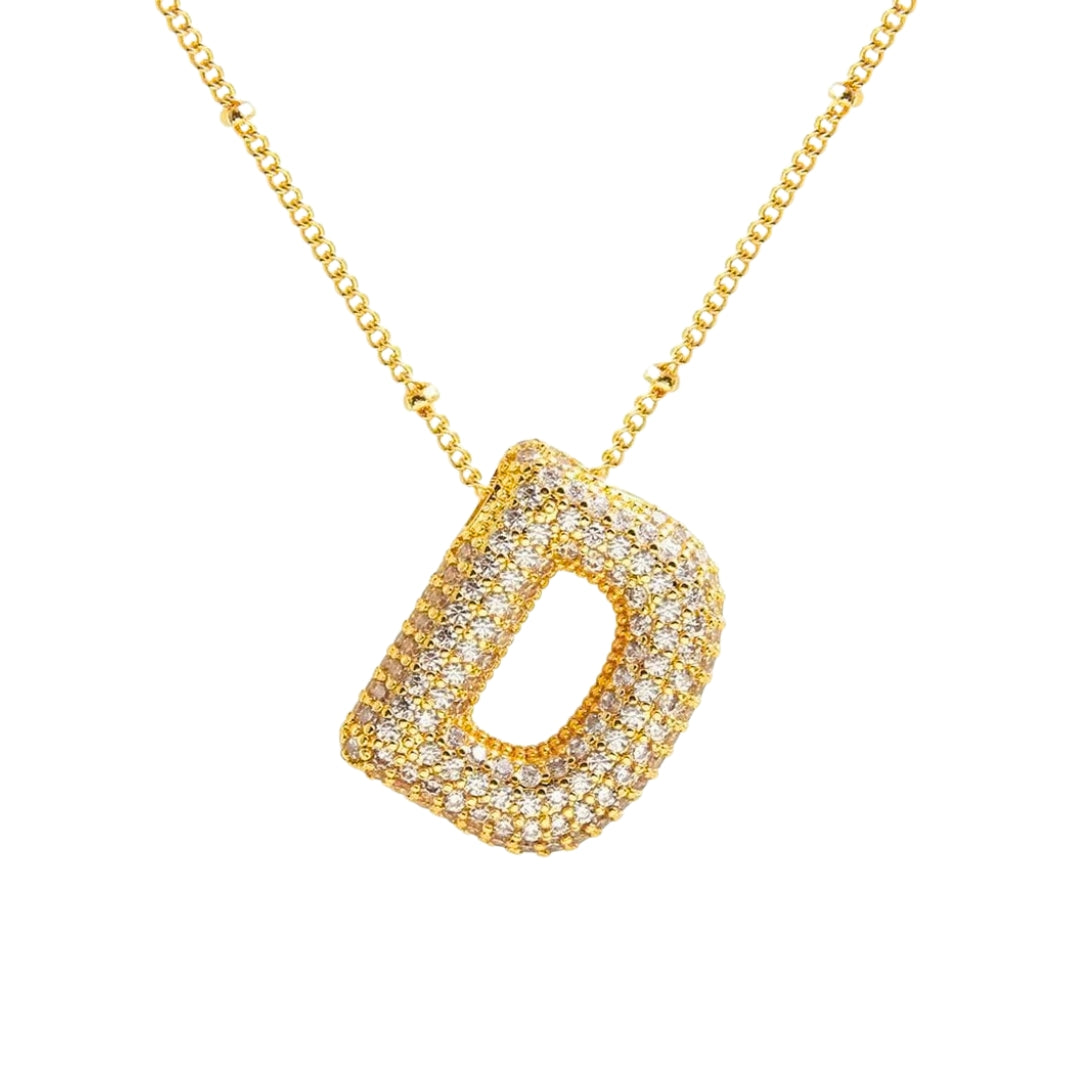 Massive Buchstaben Halskette - Gold