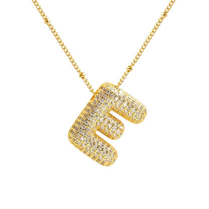 Massive Buchstaben Halskette - Gold