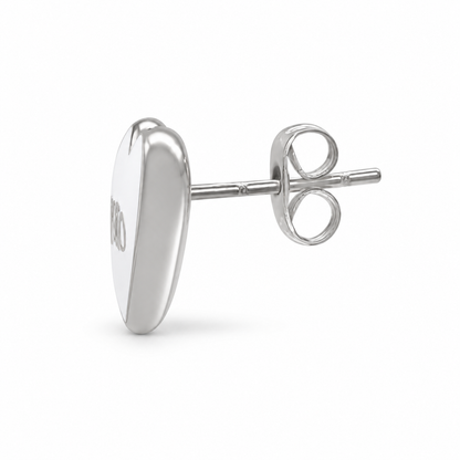 Heart Earrings - Silver/White