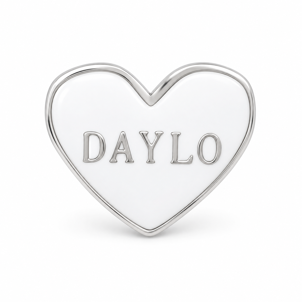 Heart Earrings - Silver/White
