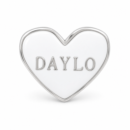 Heart Earrings - Silver/White