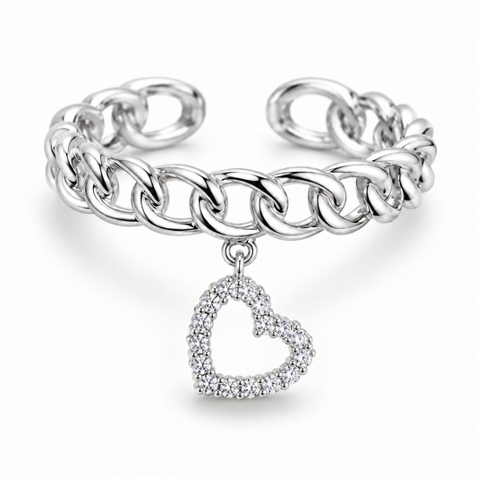 Benedetta Heart Ring - Silver