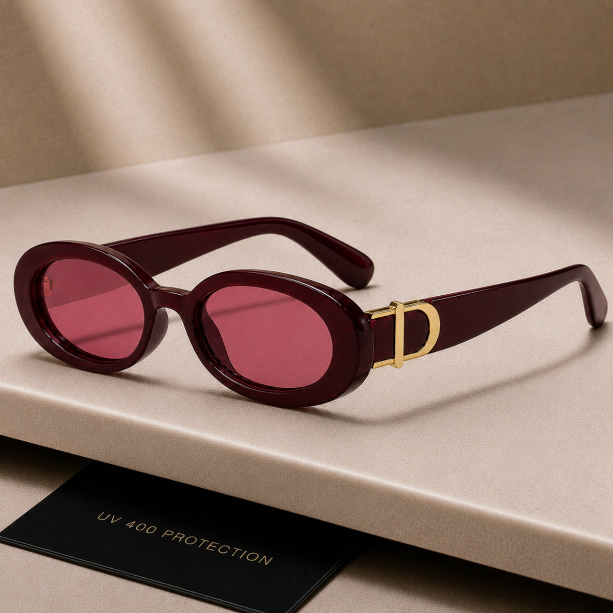 DD Sonnenbrille Oval - Rotwein Rot