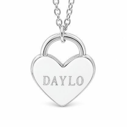 Heart Necklace - Silver/White