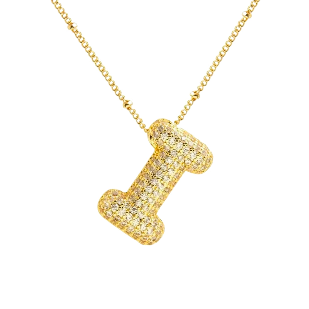 Massive Buchstaben Halskette - Gold