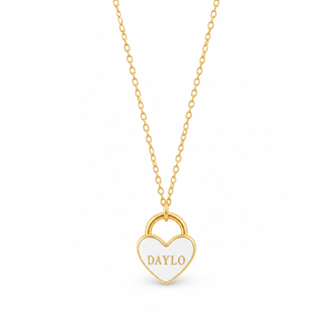 Heart Necklace - Gold/White