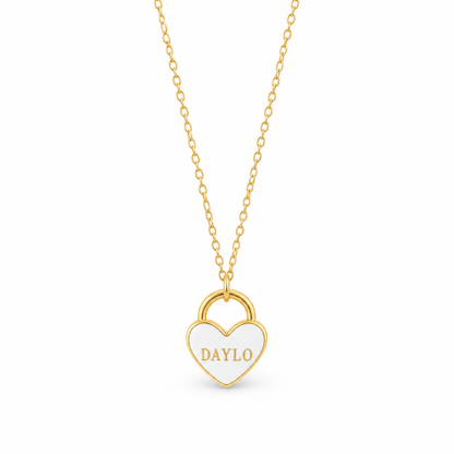 Heart Necklace - Gold/White