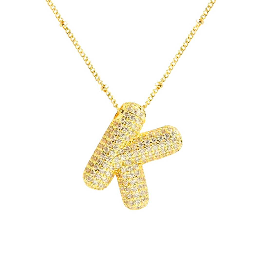 Massive Buchstaben Halskette - Gold