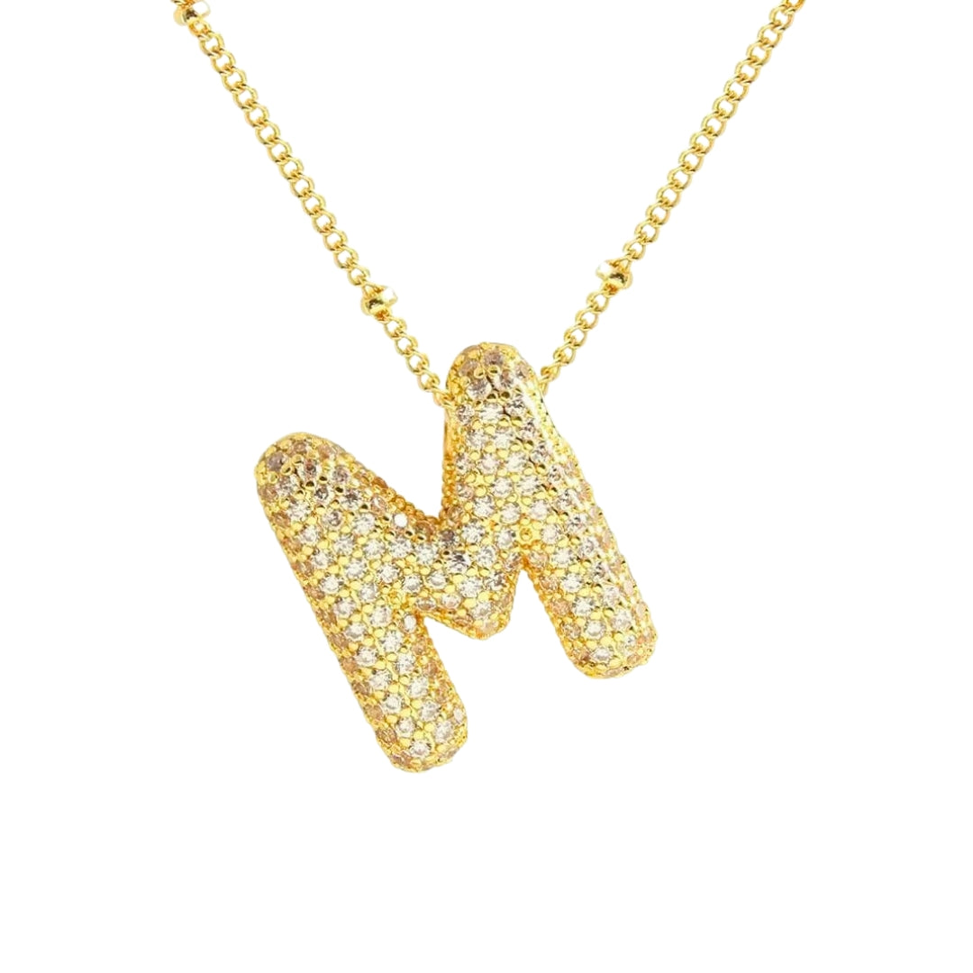Massive Buchstaben Halskette - Gold