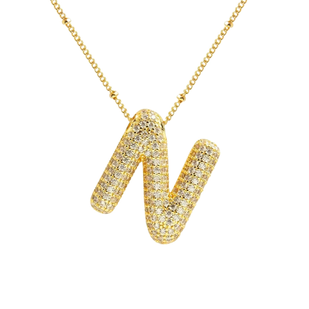 Massive Buchstaben Halskette - Gold