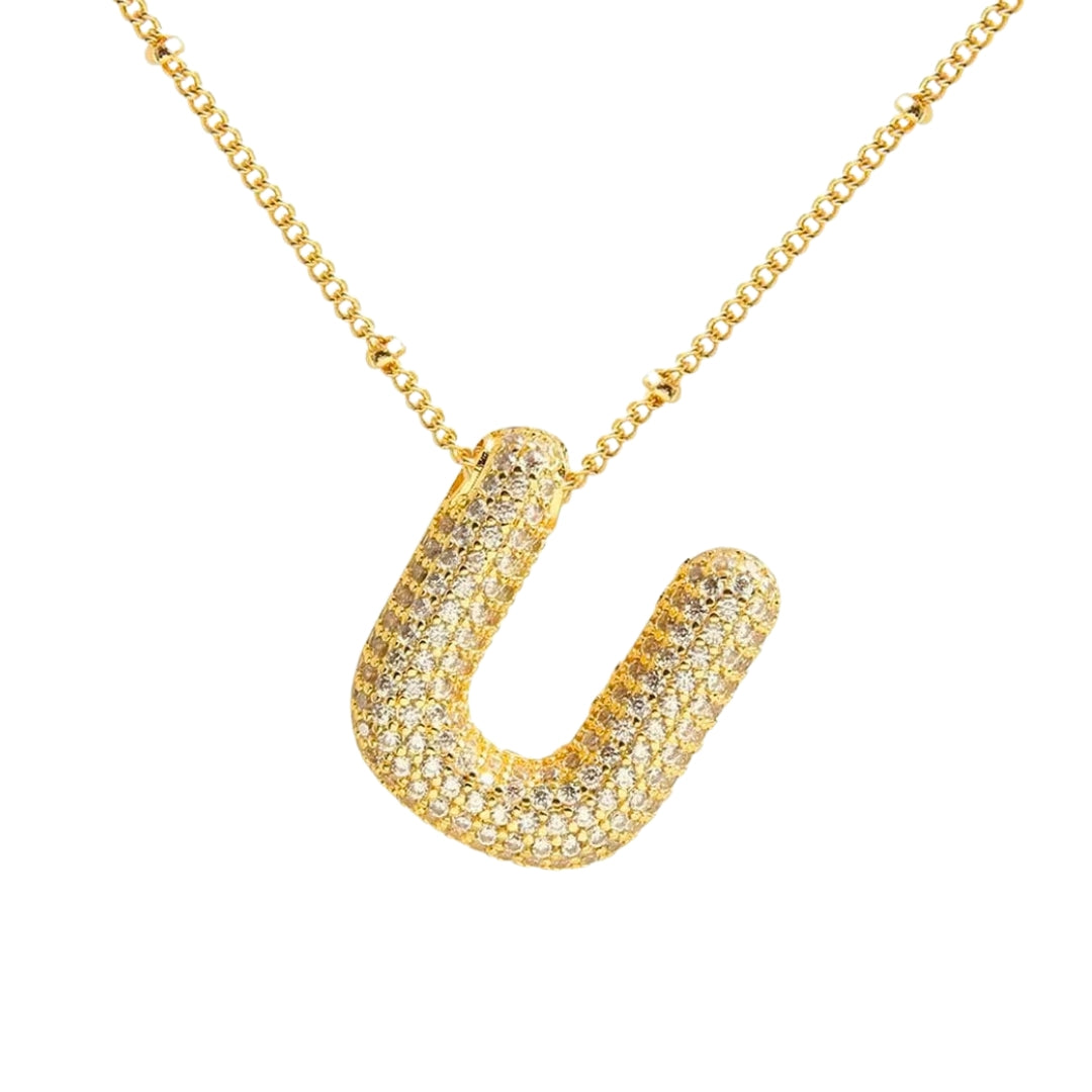 Massive Buchstaben Halskette - Gold